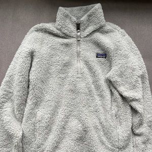 Patagonia Synchilla Fleece light gray white kids size 12 girls
